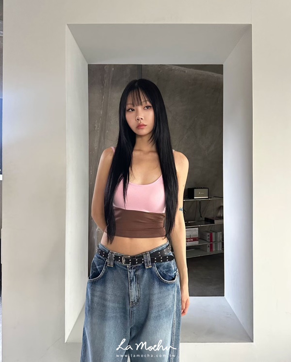 拼接色細肩美背BRA背心